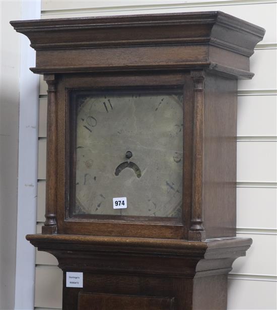 An early 19th century oak thirty hour longcase clock W.48cm